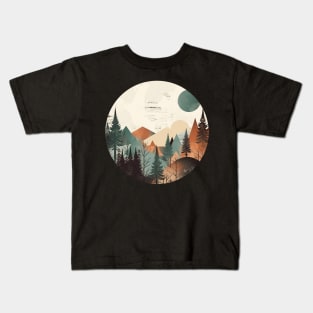 Taiga and Tundra Flat Geometry Design Kids T-Shirt